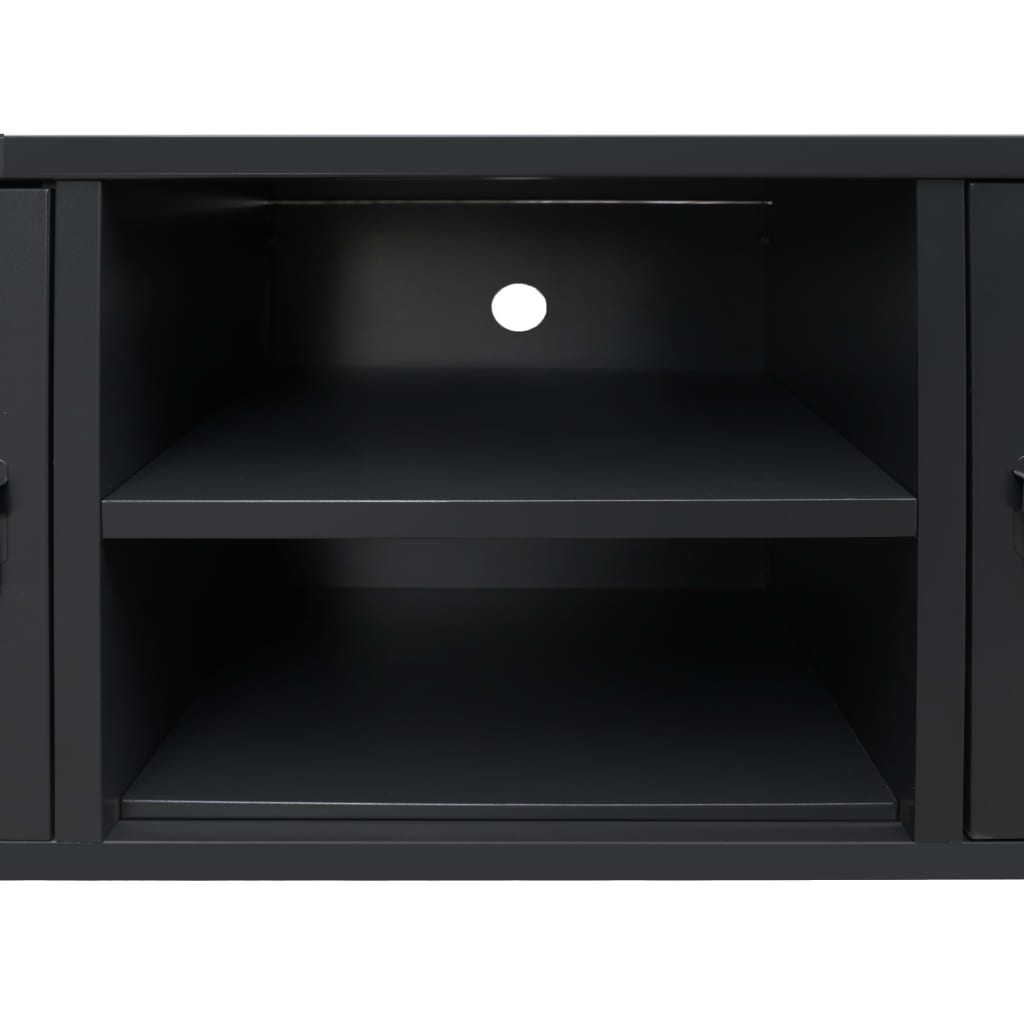 vidaXL Comodă TV din metal, stil industrial, 120 x 35 x 48 cm, negru