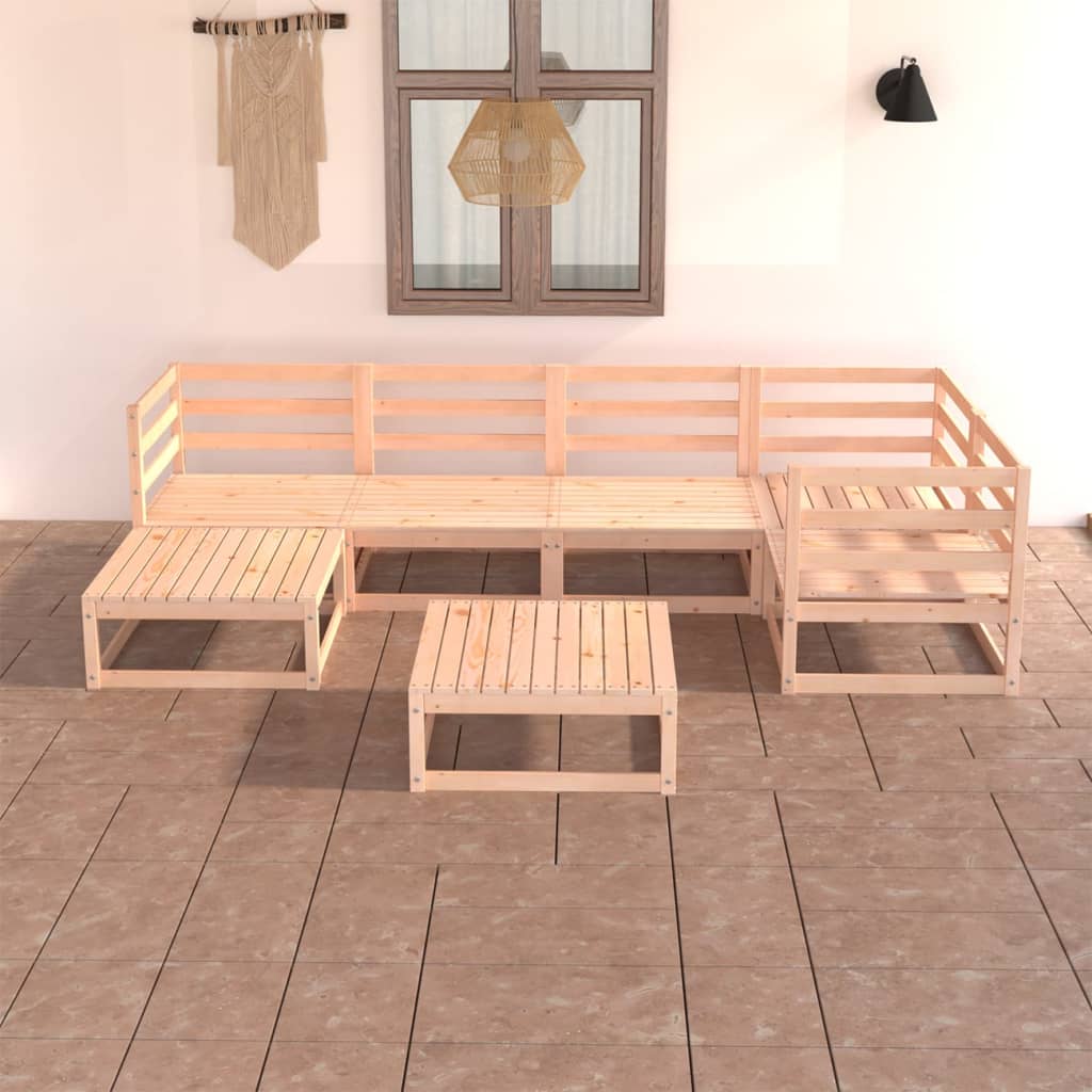 vidaXL Set mobilier de grădină, 7 piese, lemn masiv de pin
