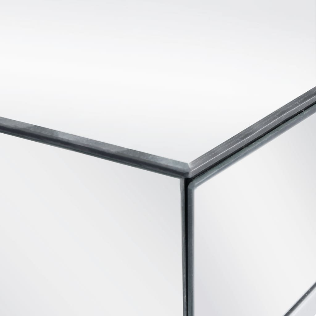 vidaXL Masă consolă tip oglindă, oțel și sticlă, 107 x 33 x 77 cm