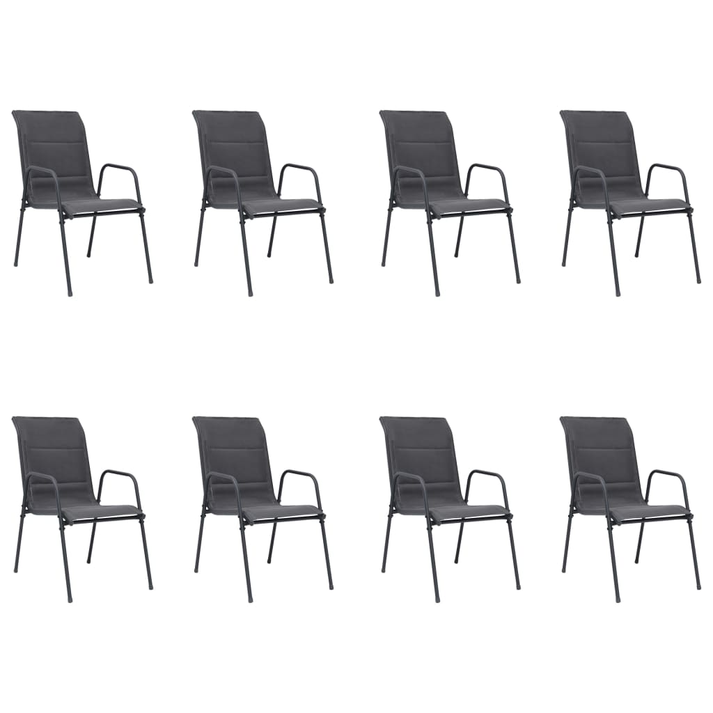 vidaXL Set mobilier de exterior, 9 piese, antracit, oțel