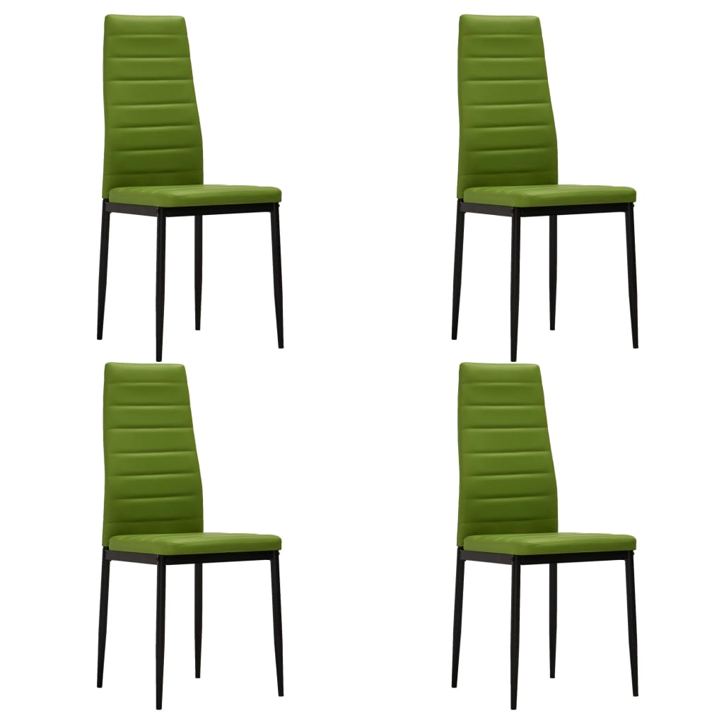 vidaXL Set mobilier de bucătărie, 5 piese, verde lime, piele ecologică