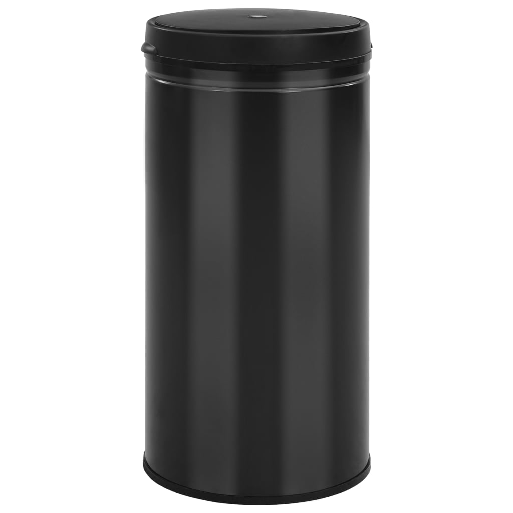 vidaXL Coș de gunoi automat cu senzor, 70 L, negru, oțel carbon