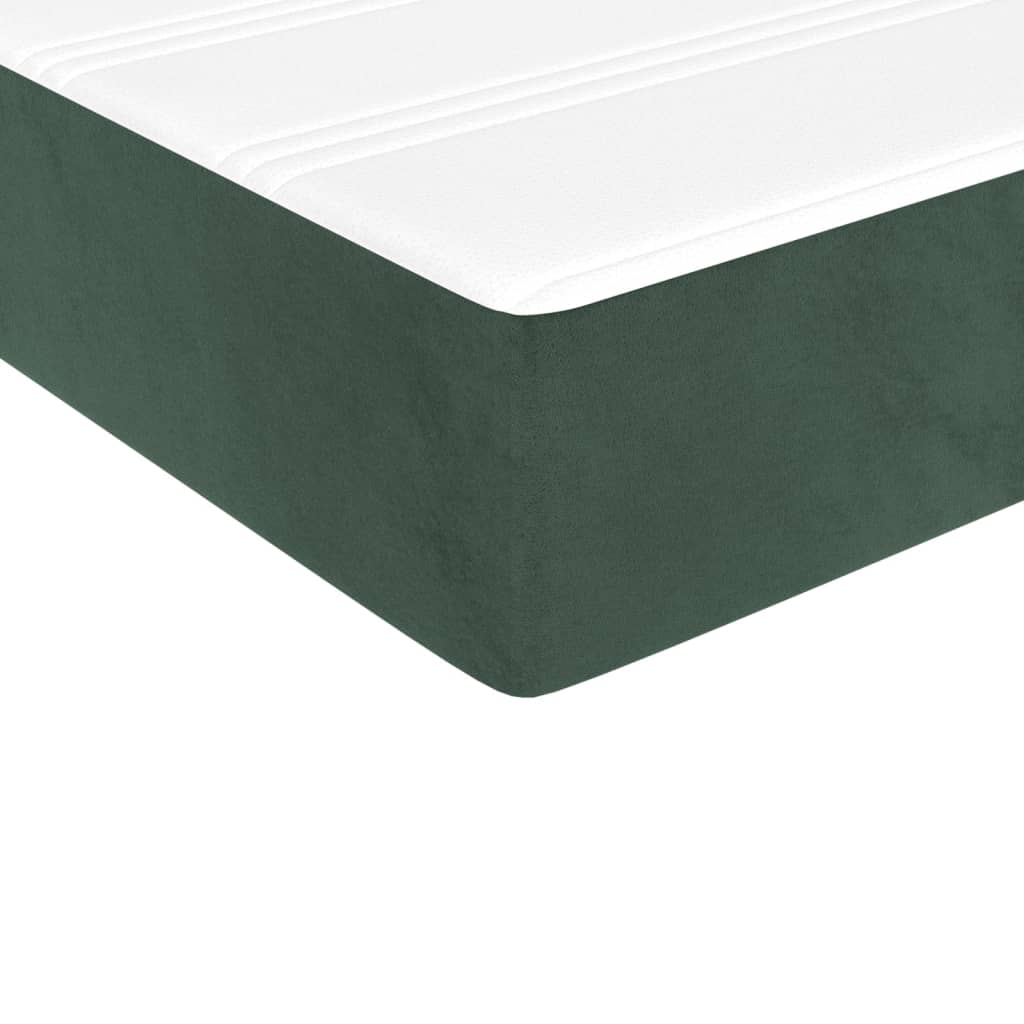 vidaXL Saltea de pat cu arcuri, verde închis, 120x190x20 cm, catifea