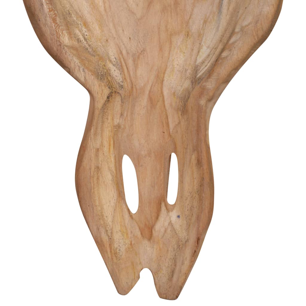 vidaXL Sculptură craniu de taur montaj pe perete 69x6x60 cm lemn tec