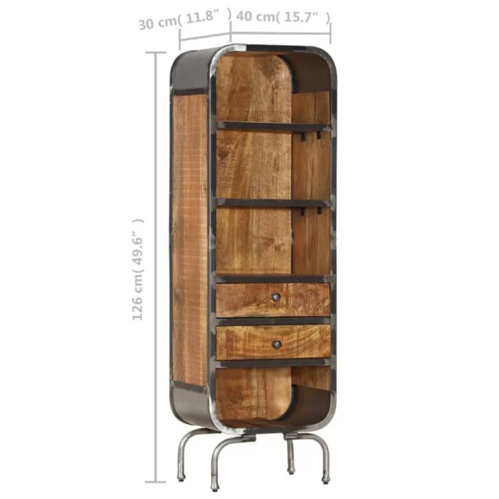vidaXL Dulap înalt, 40x30x126 cm, lemn masiv de mango
