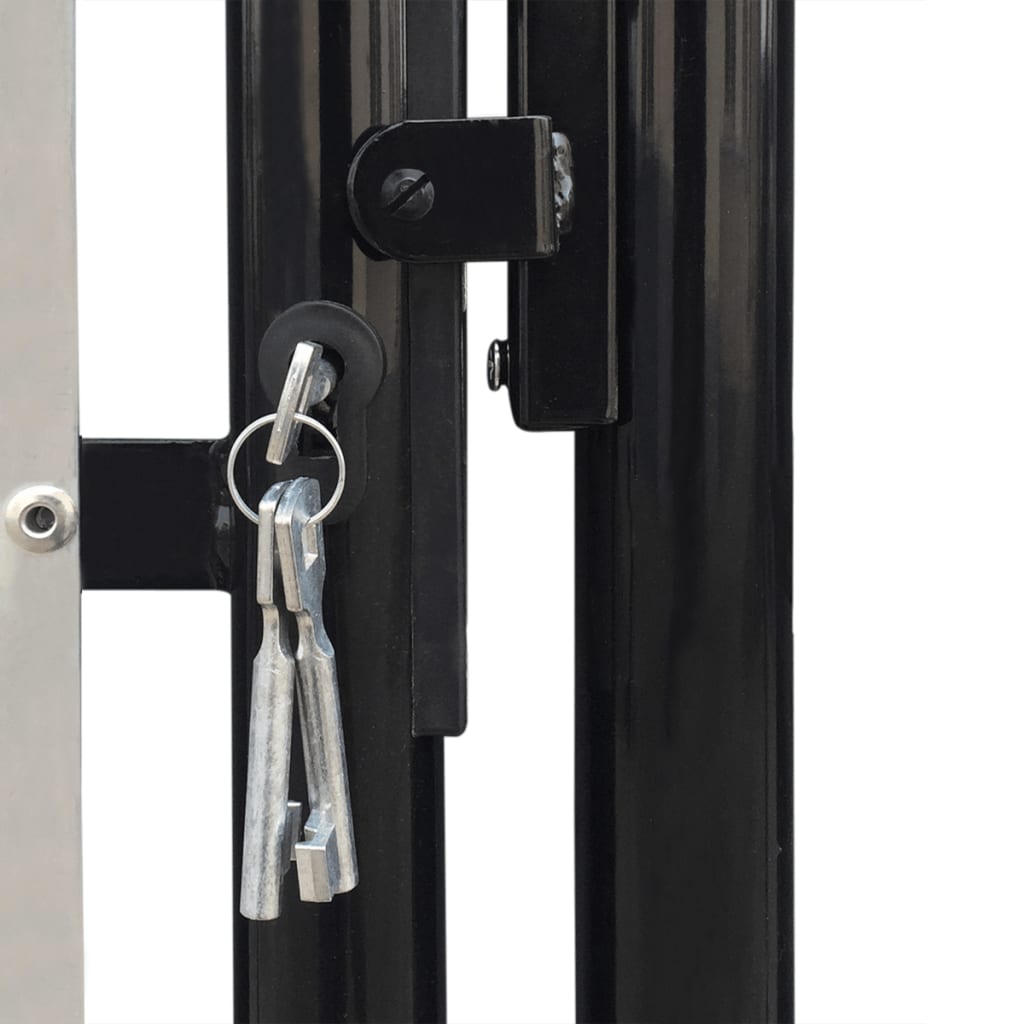 vidaXL Poartă de gard cu o ușă, negru, 100x150 cm