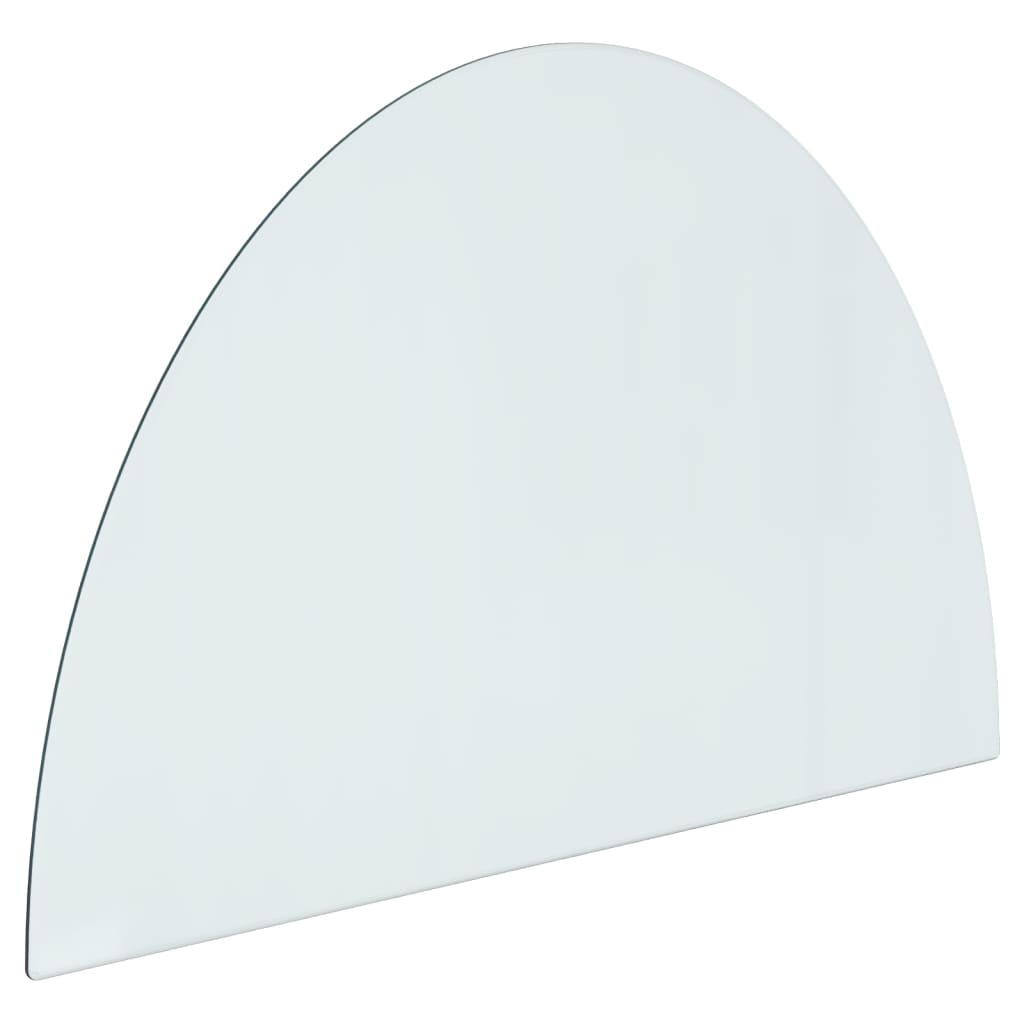 vidaXL Placă de sticlă pentru șemineu ,semi-rotundă, 800x500 mm