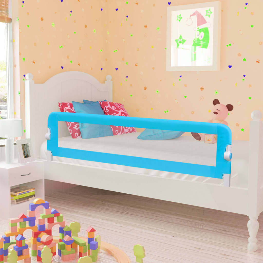 vidaXL Balustradă protecție pat copii, albastru, 120x42 cm, poliester