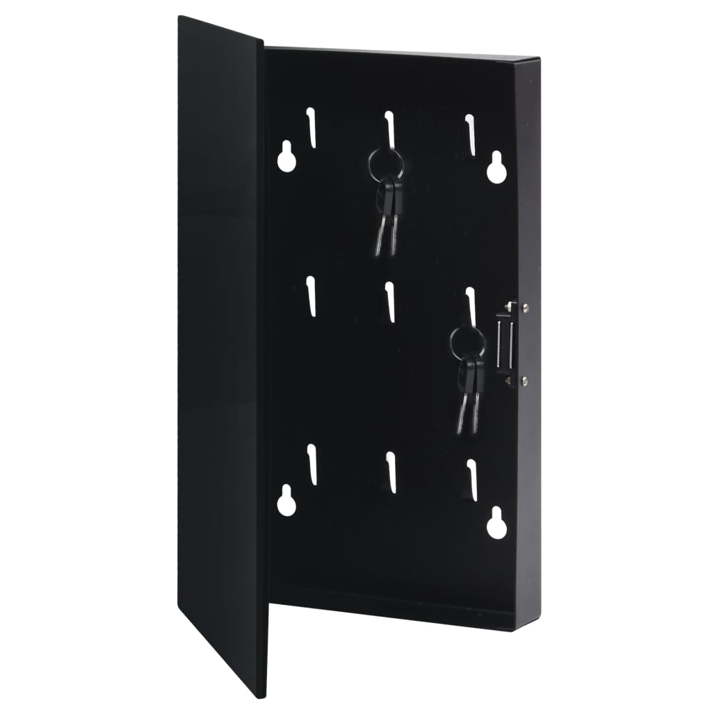 vidaXL Casetă pentru chei cu tablă magnetică, negru, 30 x 20 x 5,5 cm
