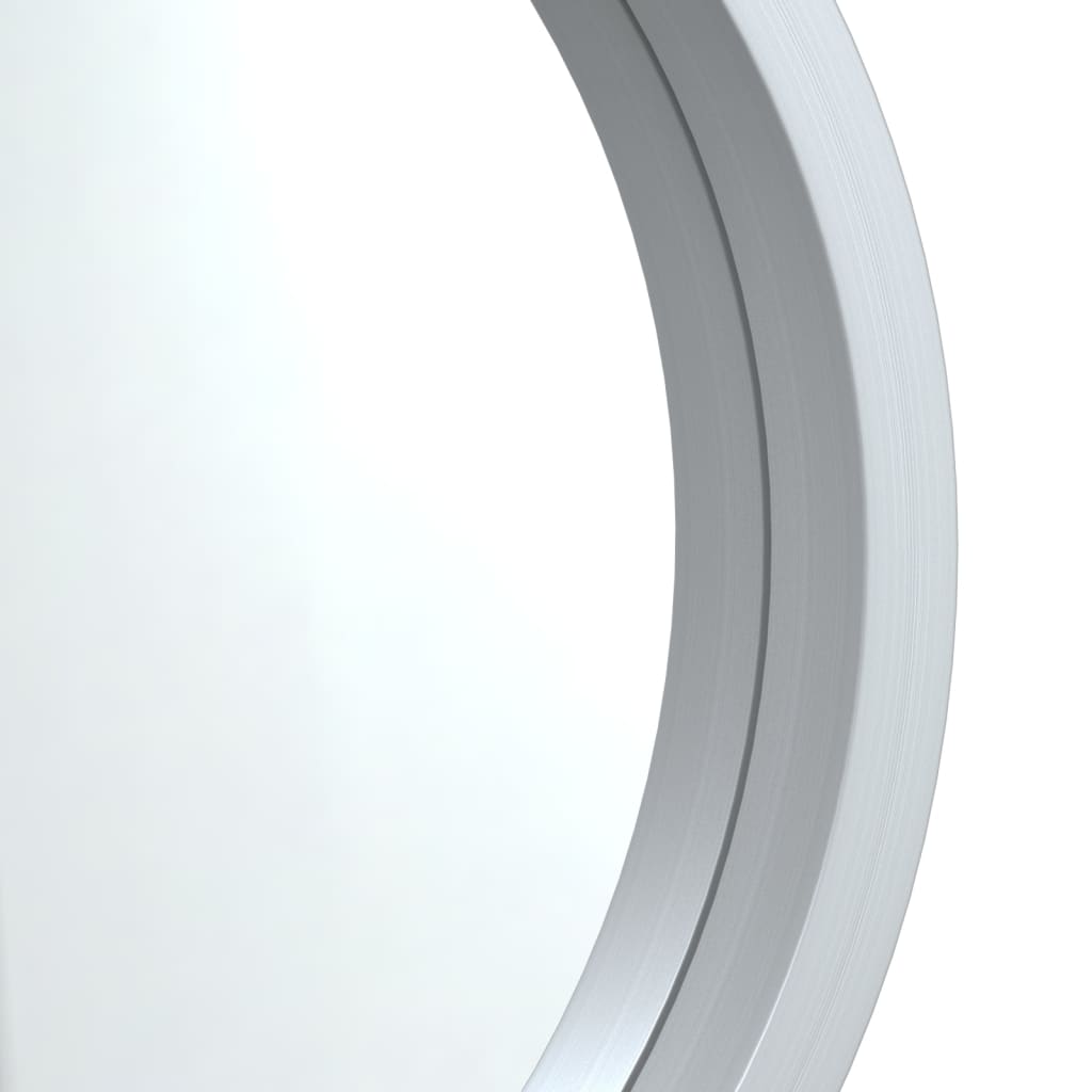 vidaXL Oglindă de perete cu o curea, argintiu, Ø 55 cm