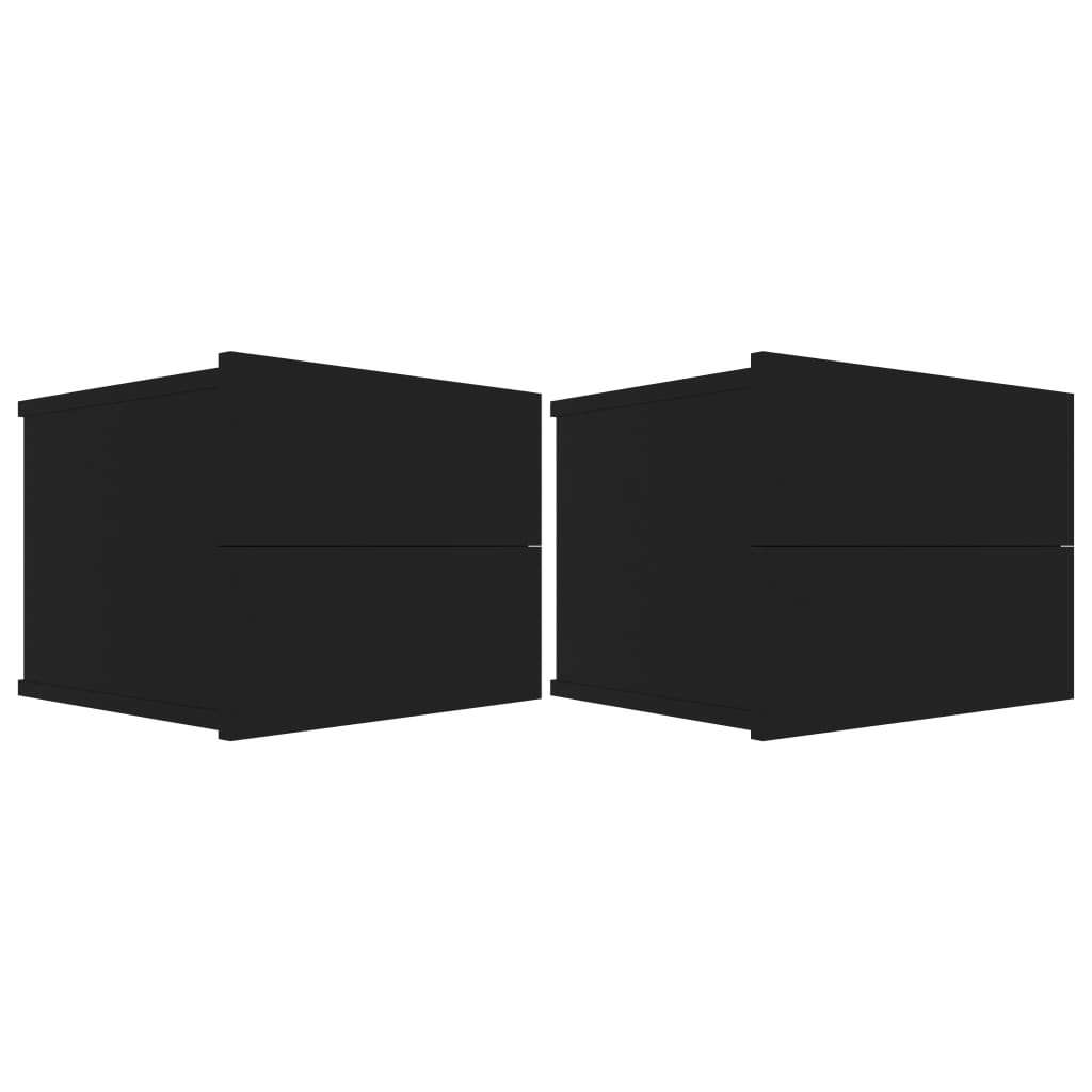 vidaXL Noptiere, 2 buc., negru, 40 x 30 x 30 cm, PAL
