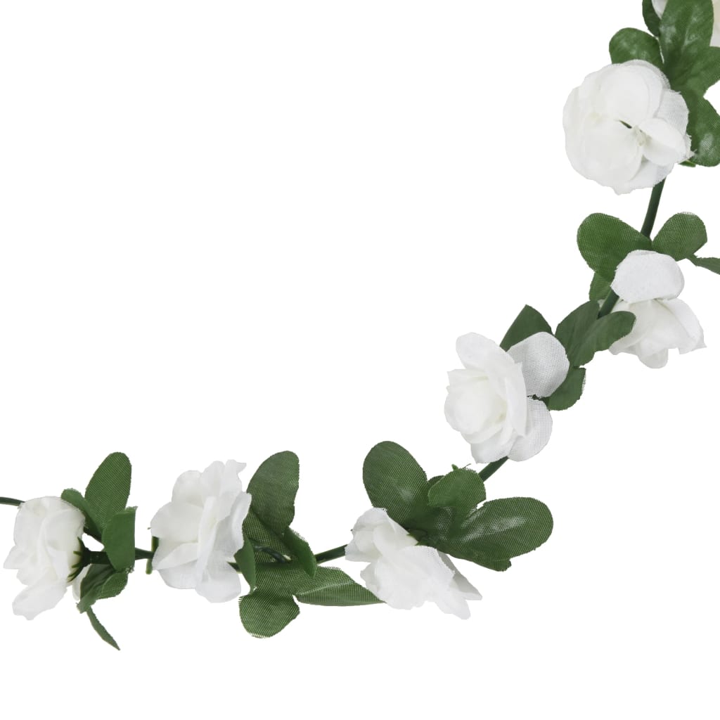 vidaXL Ghirlande de flori artificiale, 6 buc. alb de primăvară, 250 cm