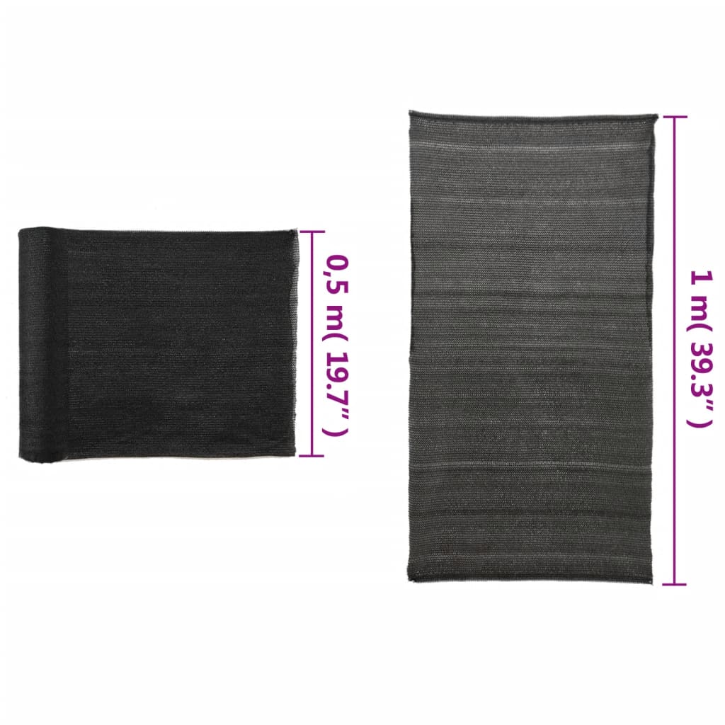 vidaXL Plasă protecție vizuală, negru, 1x10 m, HDPE