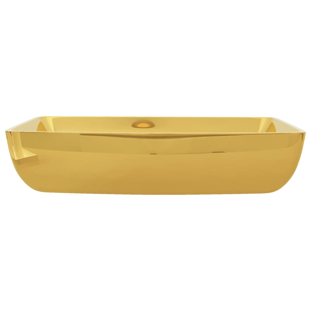 vidaXL Chiuvetă de baie, auriu, 71 x 38 x 13,5 cm, ceramică