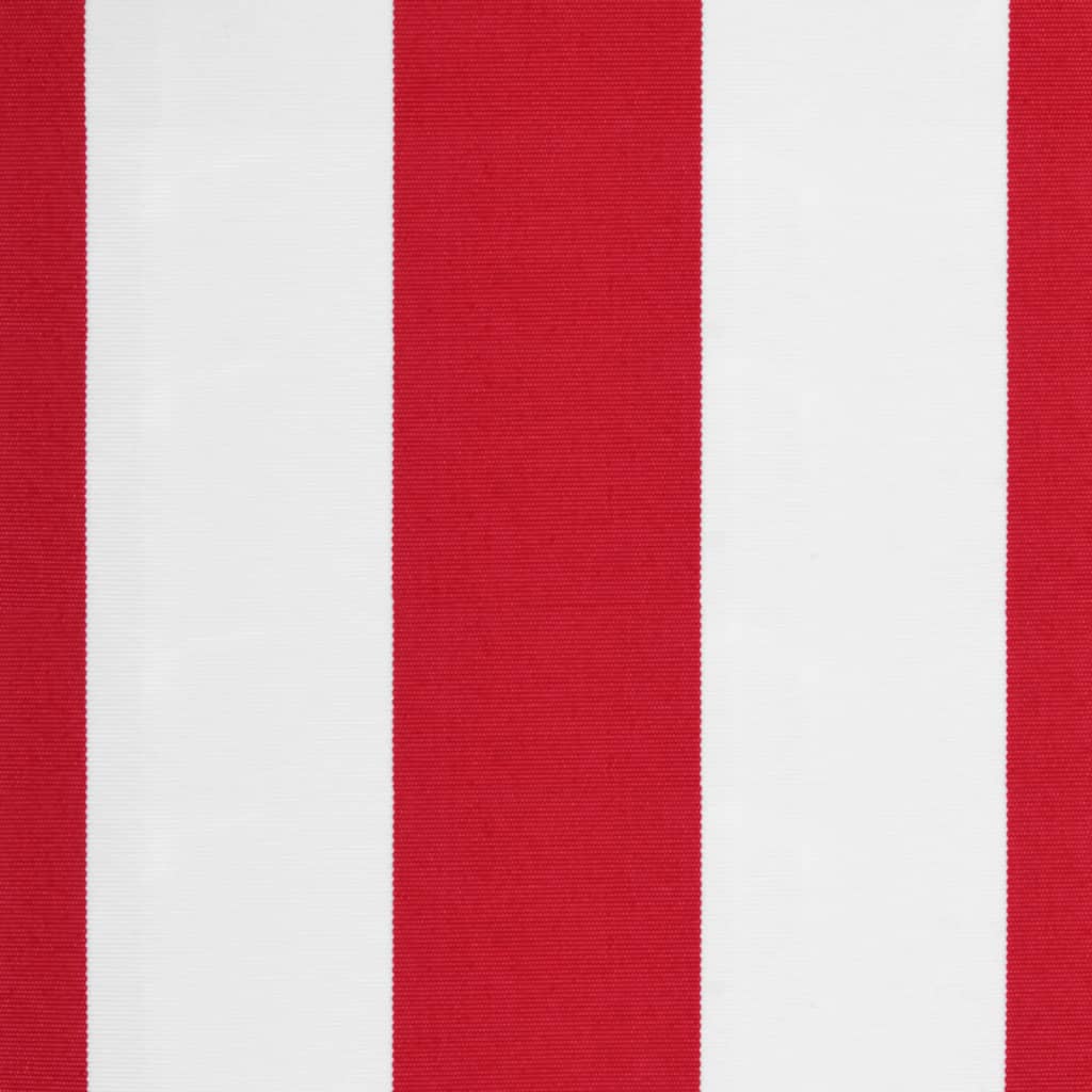 vidaXL Pânză copertină de rezervă, dungi roșii și albe, 4x3 m