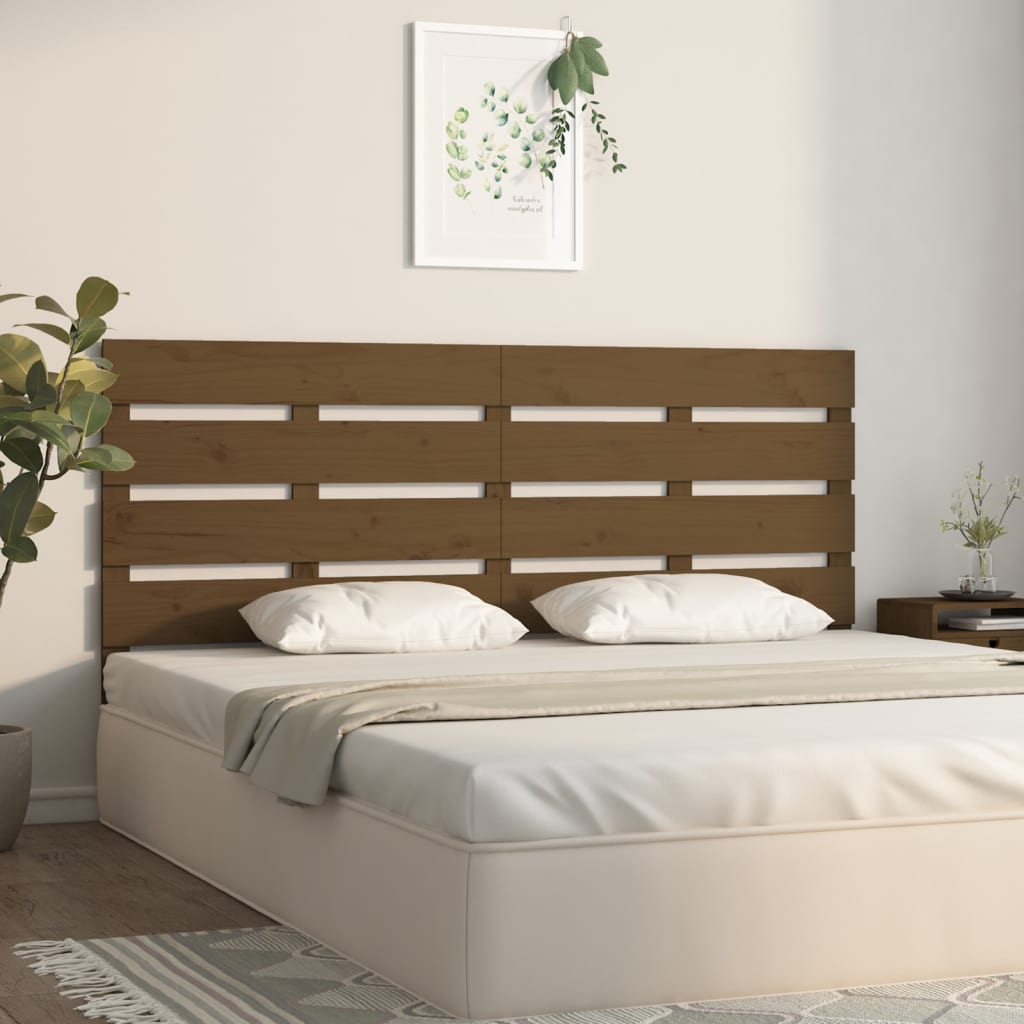 vidaXL Tăblie de pat, maro miere, 135x3x80 cm, lemn masiv de pin