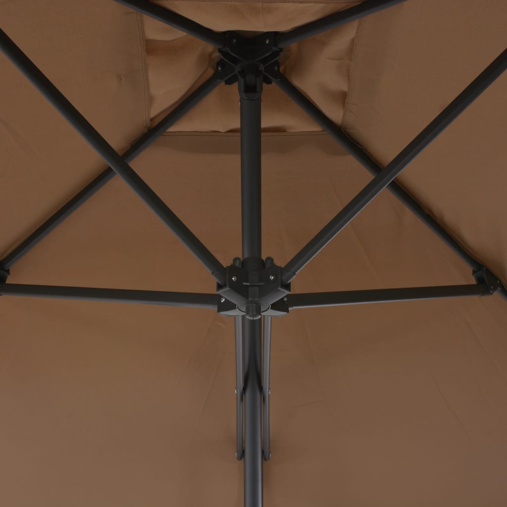 vidaXL Umbrelă soare de exterior, stâlp oțel, gri taupe, 250 x 250 cm