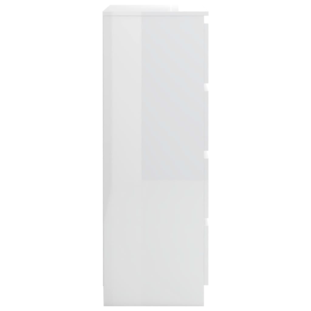 vidaXL Servantă, alb extralucios, 60x35x98,5 cm, lemn compozit