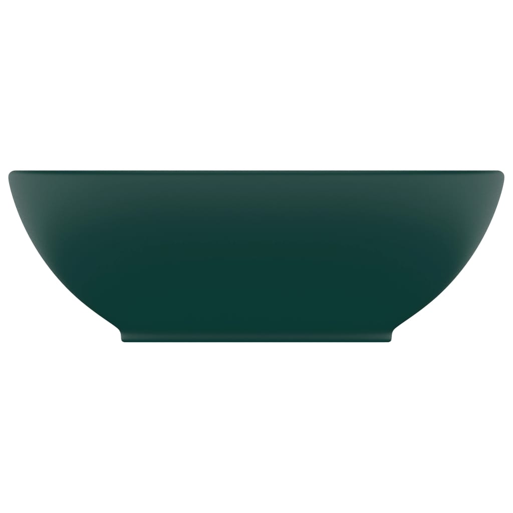 vidaXL Chiuvetă de lux, verde mat, 40 x 33 cm, ceramică, formă ovală
