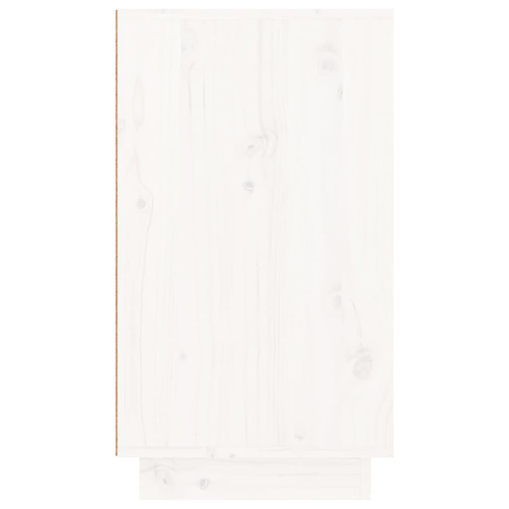 vidaXL Pantofar, alb, 110x34x61 cm, lemn masiv de pin