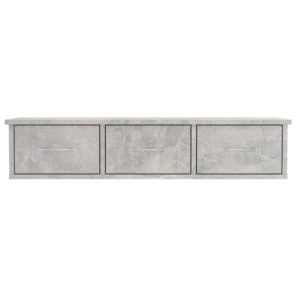 vidaXL Dulap de perete cu sertare, gri beton, 88x26x18,5 cm, PAL
