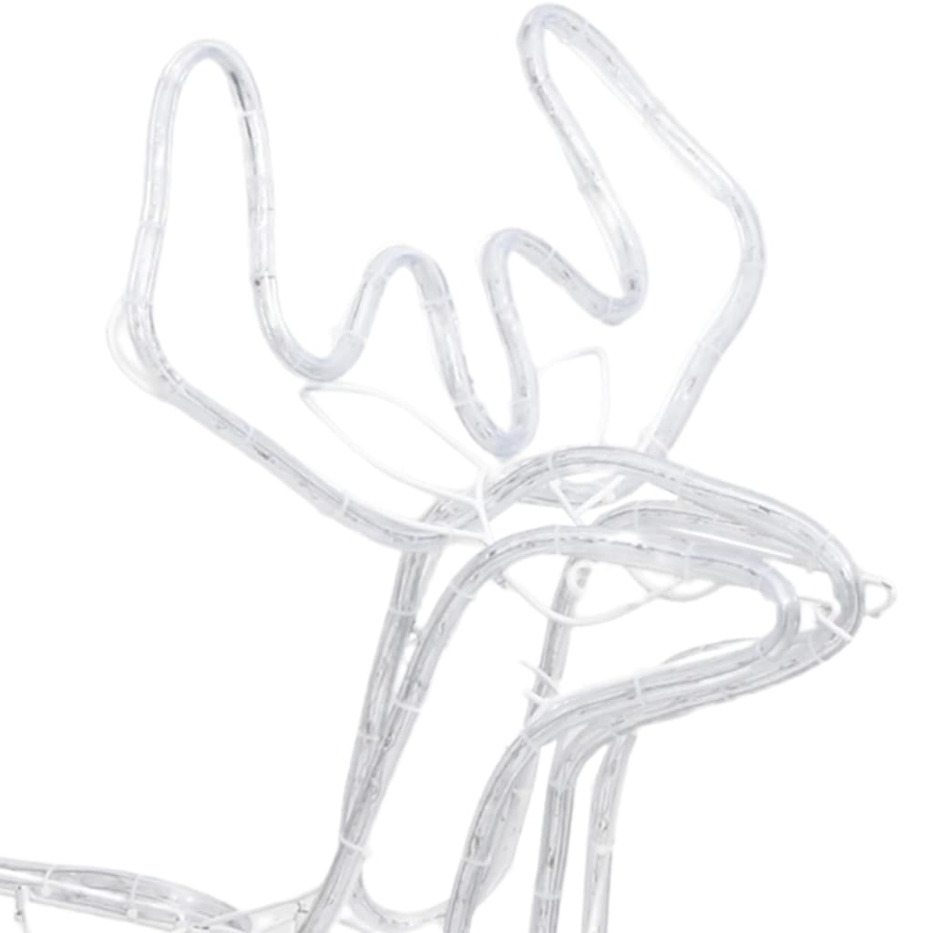 vidaXL Figurine ren de Crăciun cu cap mobil, alb rece, 76x42x87 cm