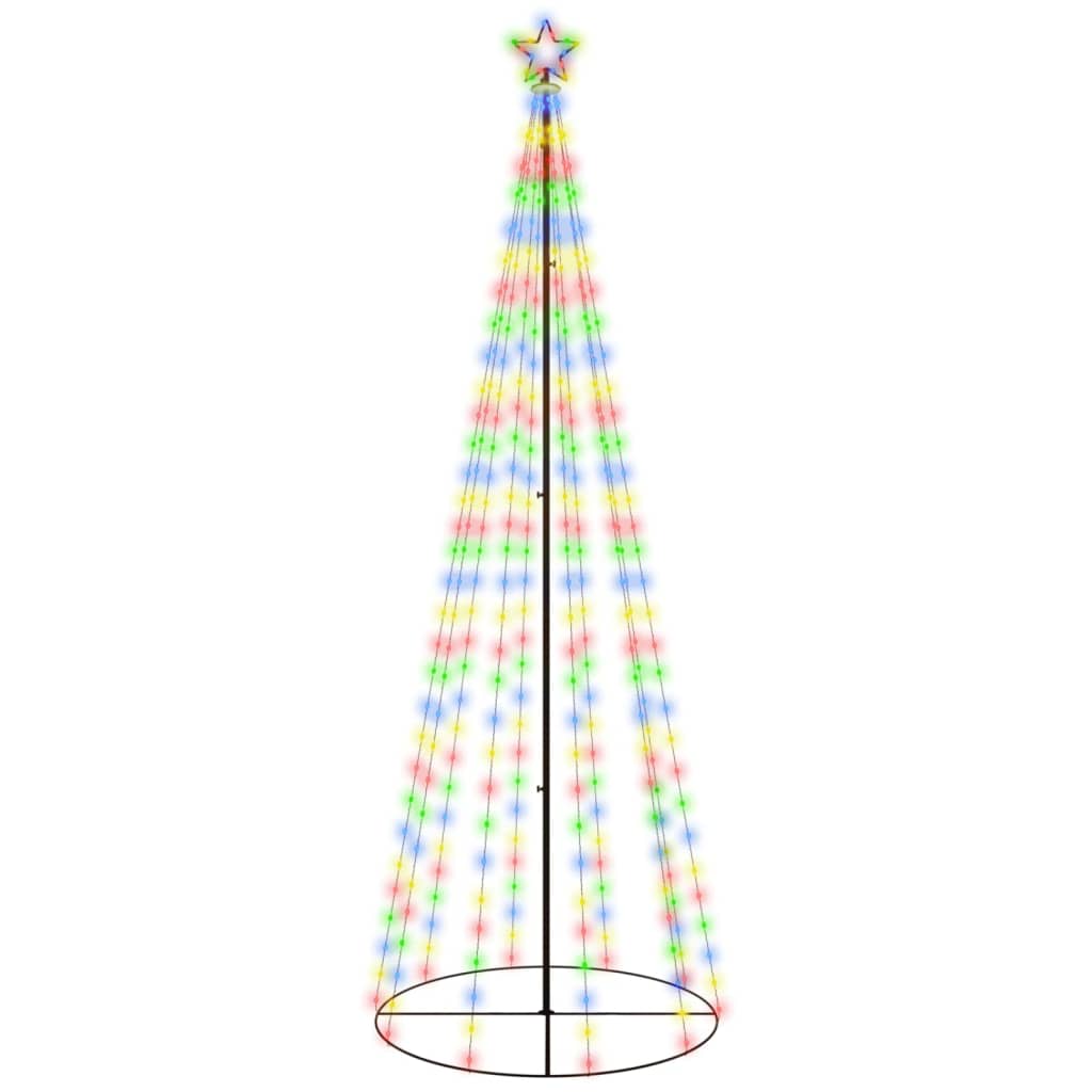 vidaXL Brad de Crăciun conic, 310 LED-uri, multicolor, 100x300 cm
