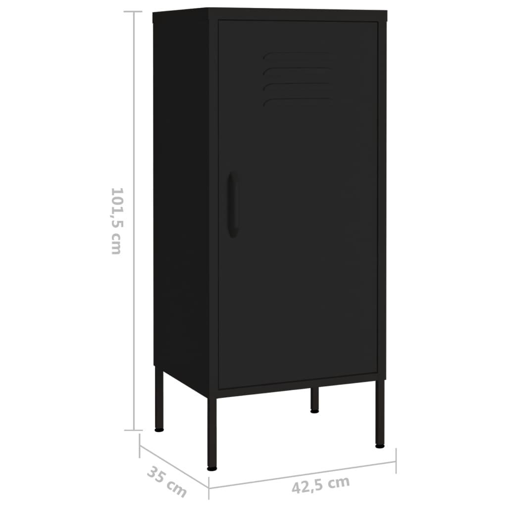 vidaXL Dulap de depozitare, negru, 42,5x35x101,5 cm, oțel