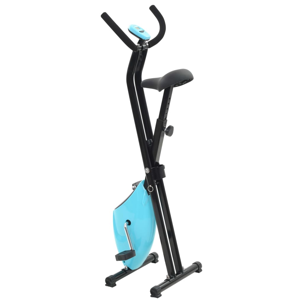 vidaXL Bicicletă fitness X-Bike cu curea de rezistență, albastru