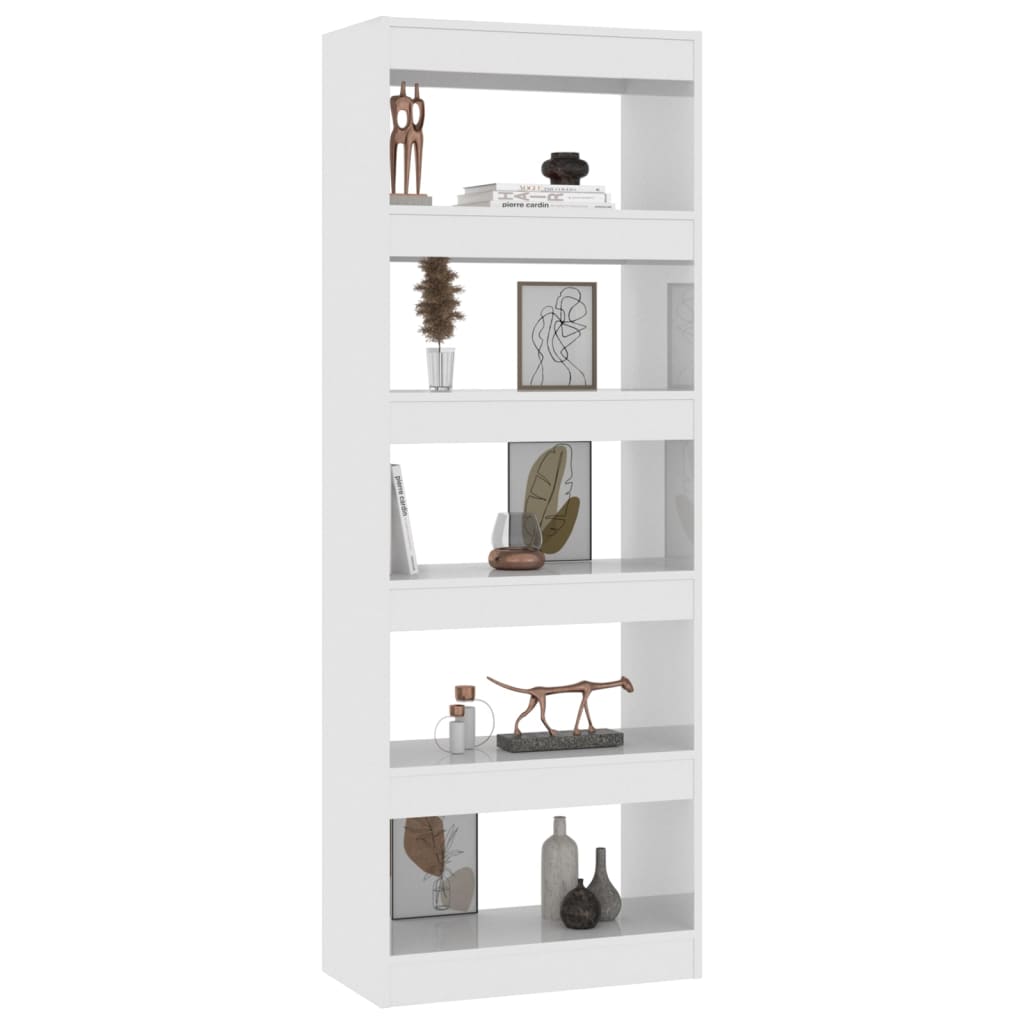 vidaXL Bibliotecă/Separator cameră alb extralucios, 60x30x166 cm PAL