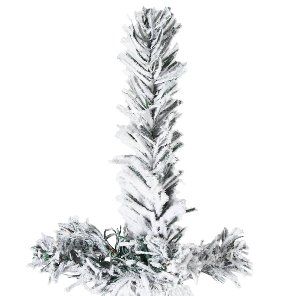 vidaXL Jumătate brad de Crăciun artificial subțire, cu zăpadă, 180 cm