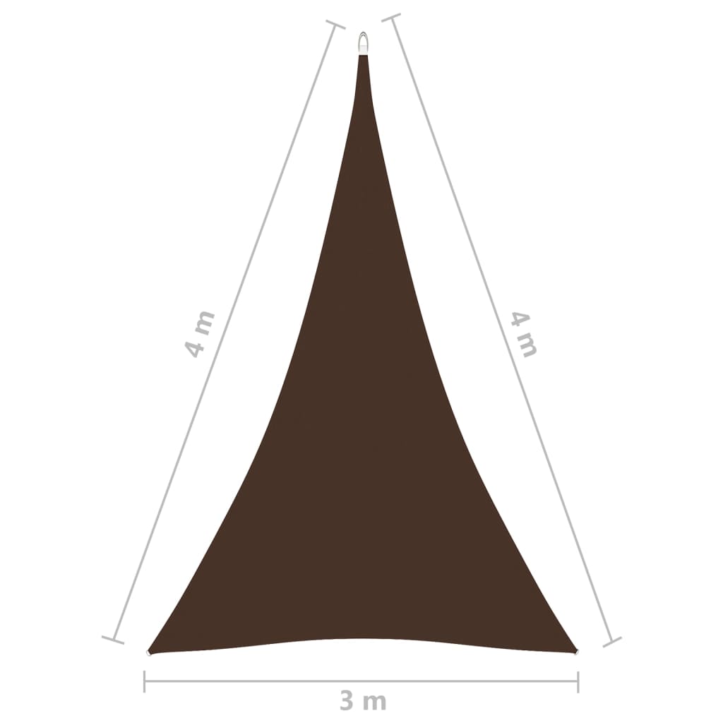 vidaXL Parasolar, maro, 3x4x4 m, țesătură oxford, triunghiular