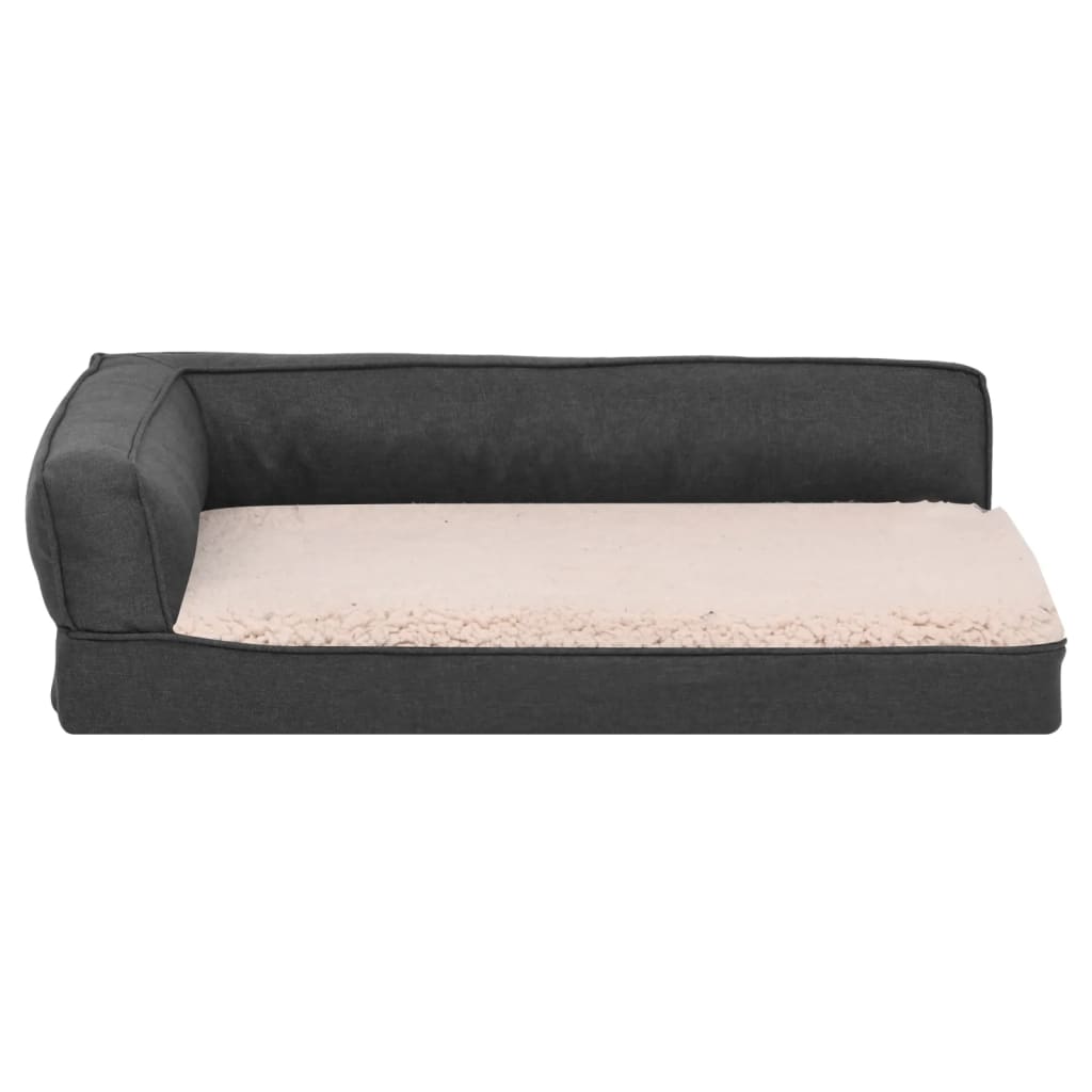 vidaXL Saltea ergonomică pat de câini, 75x53 cm, gri, aspect in/fleece