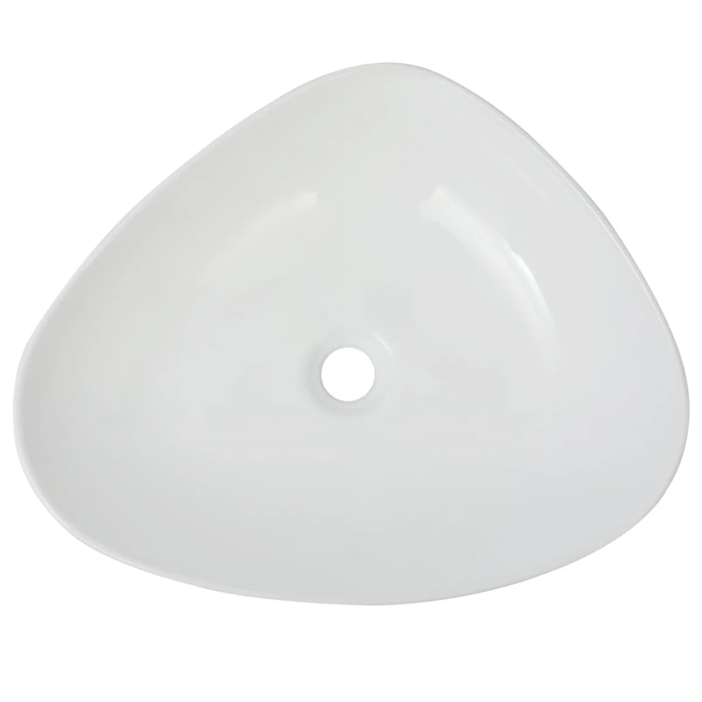 vidaXL Chiuvetă baie din ceramică, triunghiulară, 50,5x41x12 cm, alb