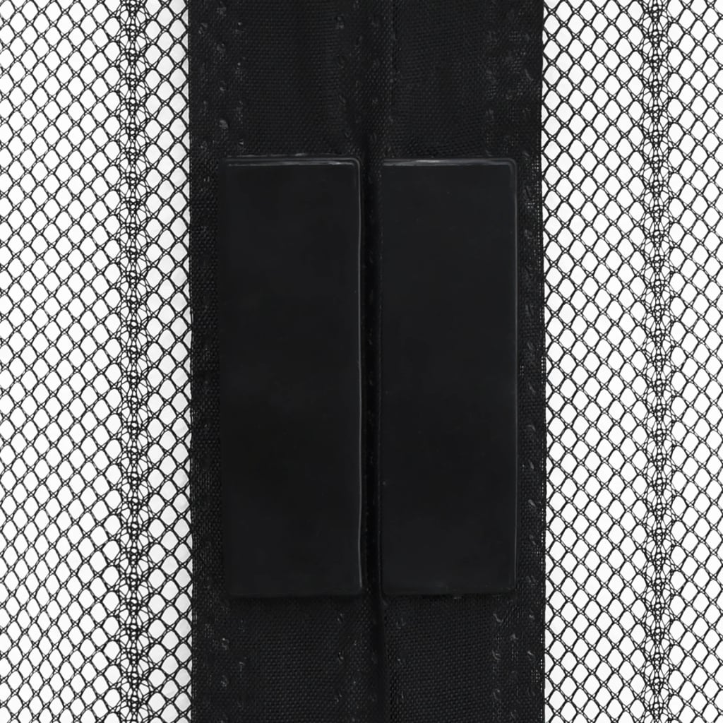 vidaXL Perdea de ușă anti-insecte cu magnet, 2 buc., negru, 220x100 cm