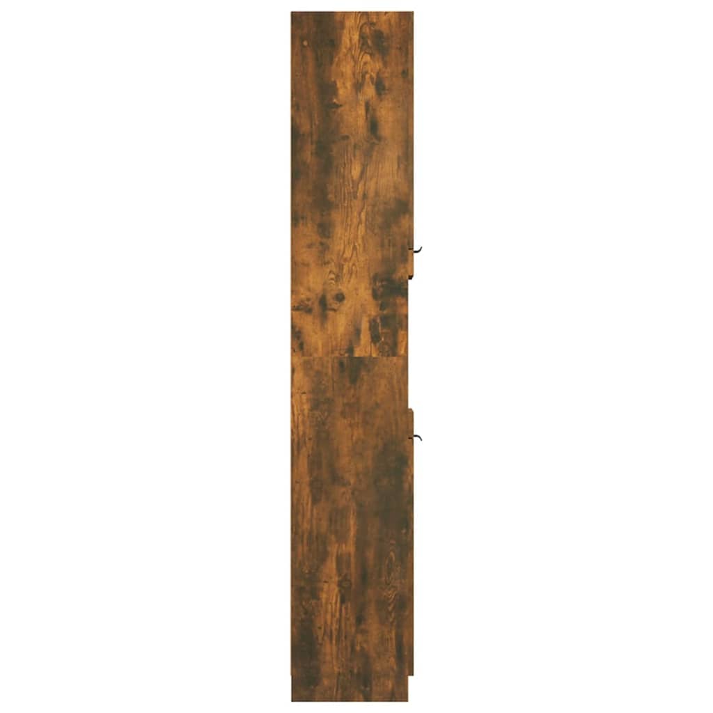 vidaXL Dulap de baie, stejar fumuriu, 32x34x188,5 cm, lemn prelucrat