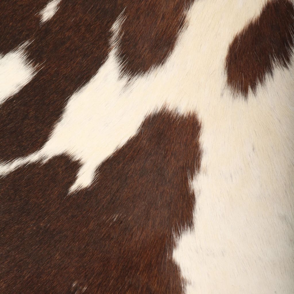 vidaXL Scaun fluture, maro și alb, piele naturală de capră