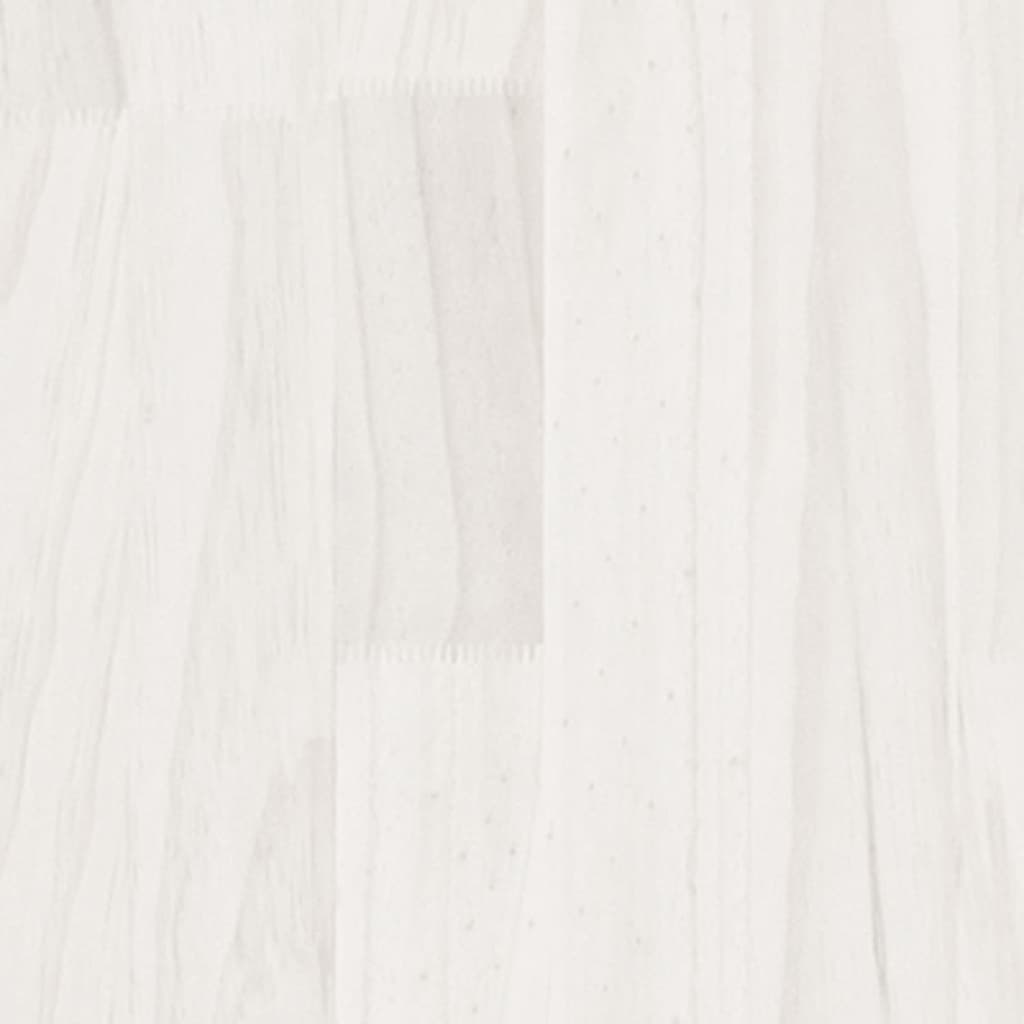vidaXL Jardinieră de grădină, alb, 70x70x70 cm, lemn masiv de pin