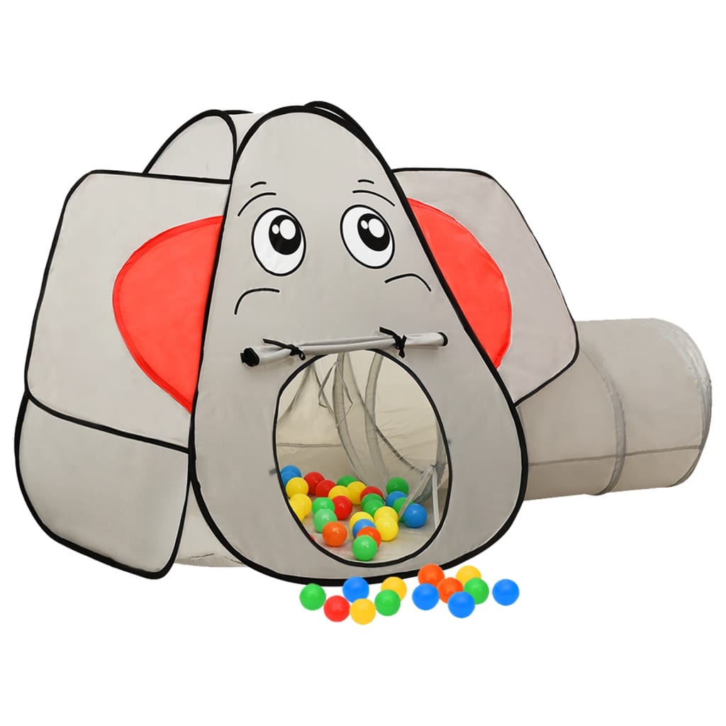 vidaXL Cort de joacă elefant pentru copii 250 bile, gri, 174x86x101 cm