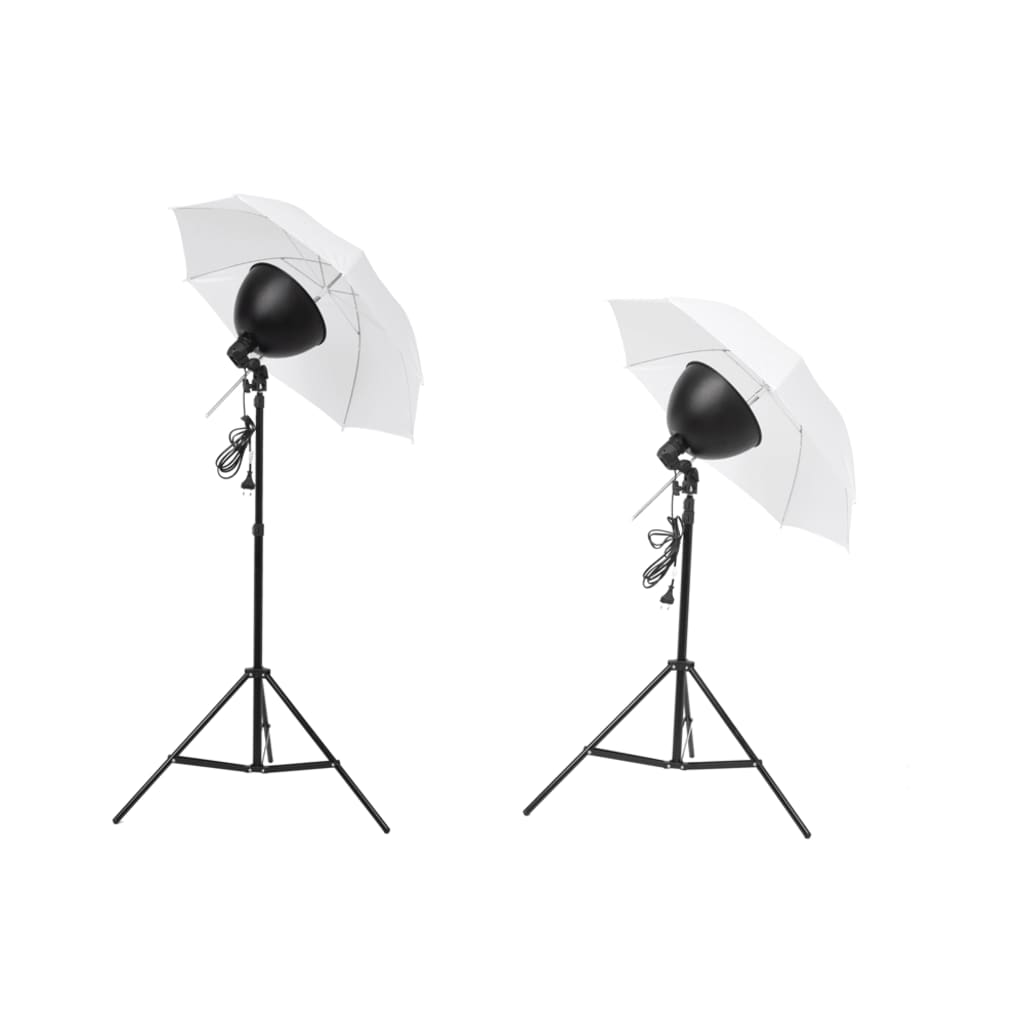 vidaXL Set lumini studio: umbrele, lămpi și trepiede