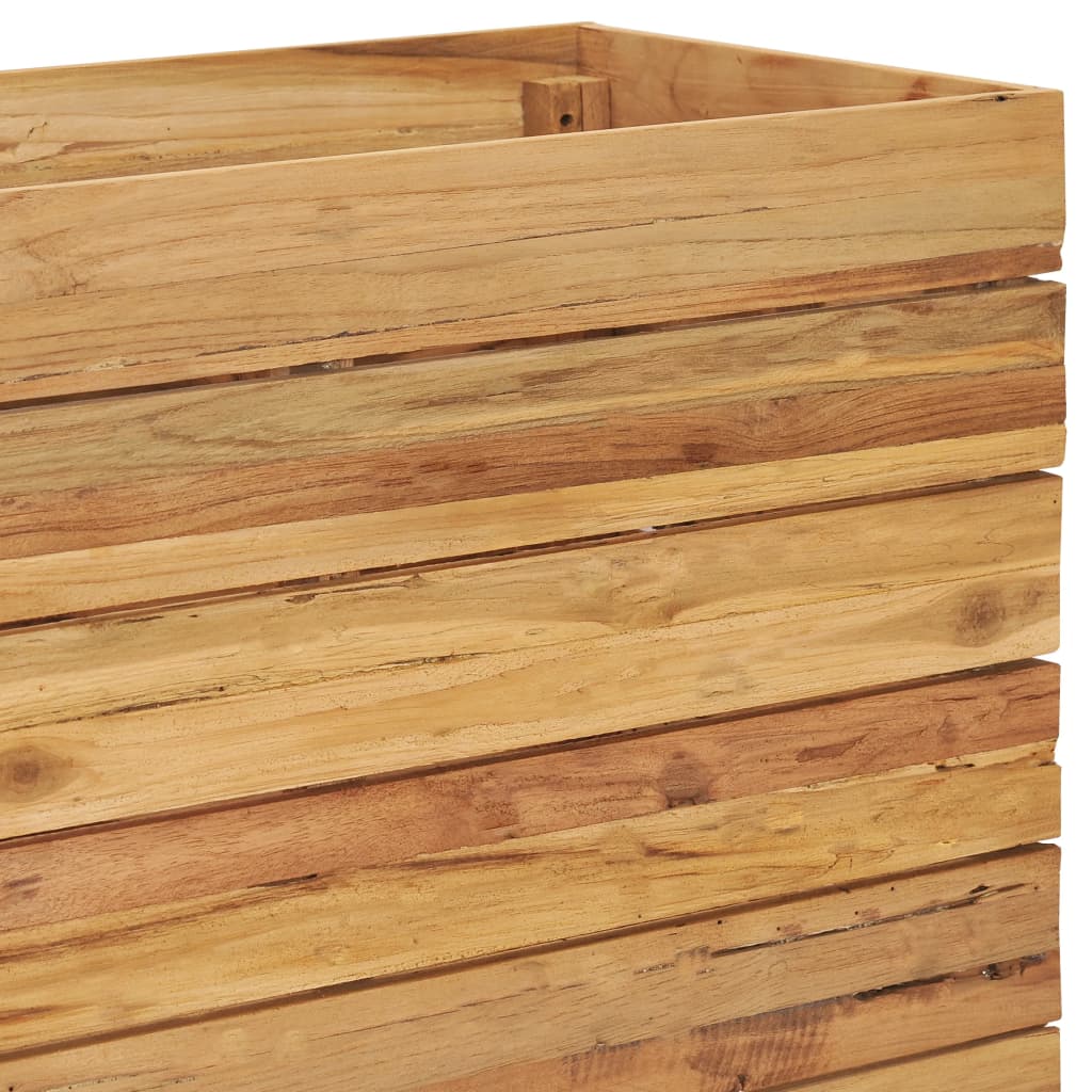 vidaXL Strat înălțat, 150x40x55 cm, lemn de tec reciclat și oțel