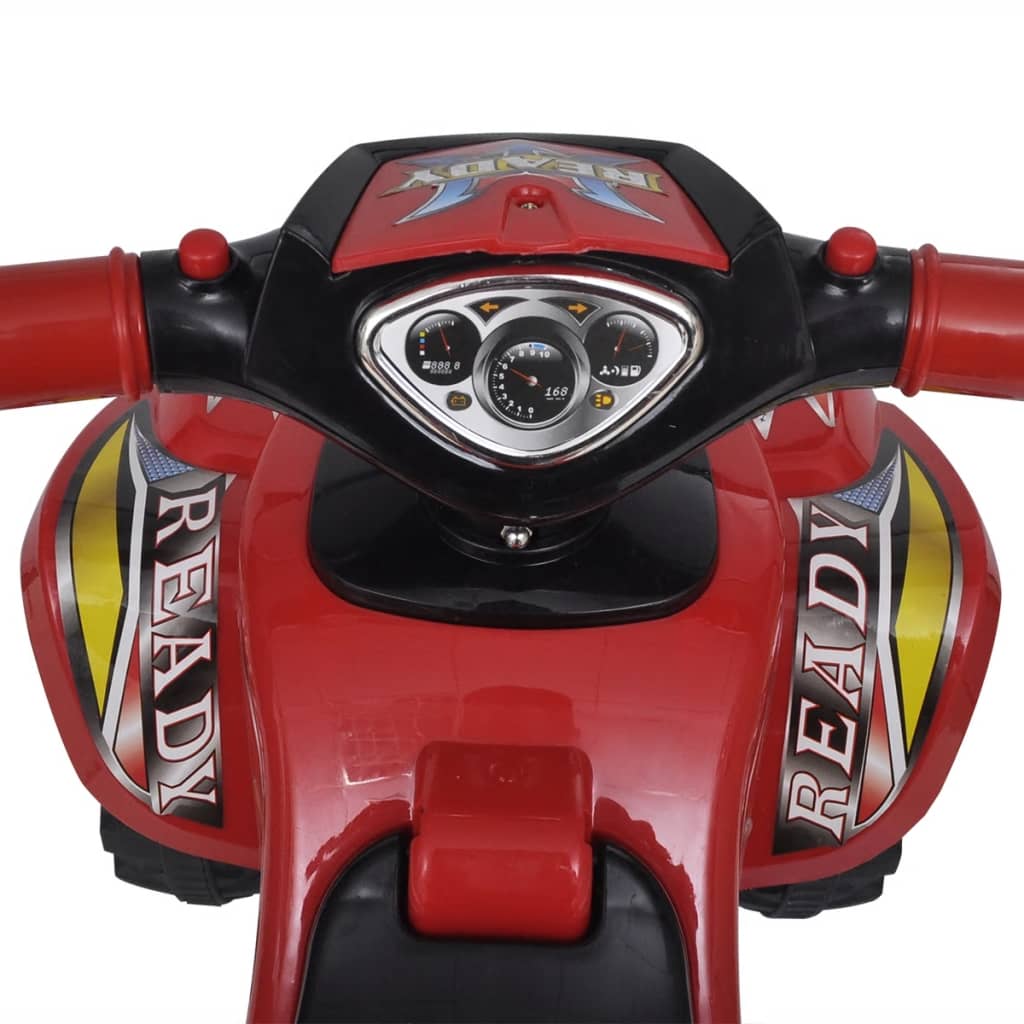 ATV ride-on roșu pentru copii, cu sunet și lumină