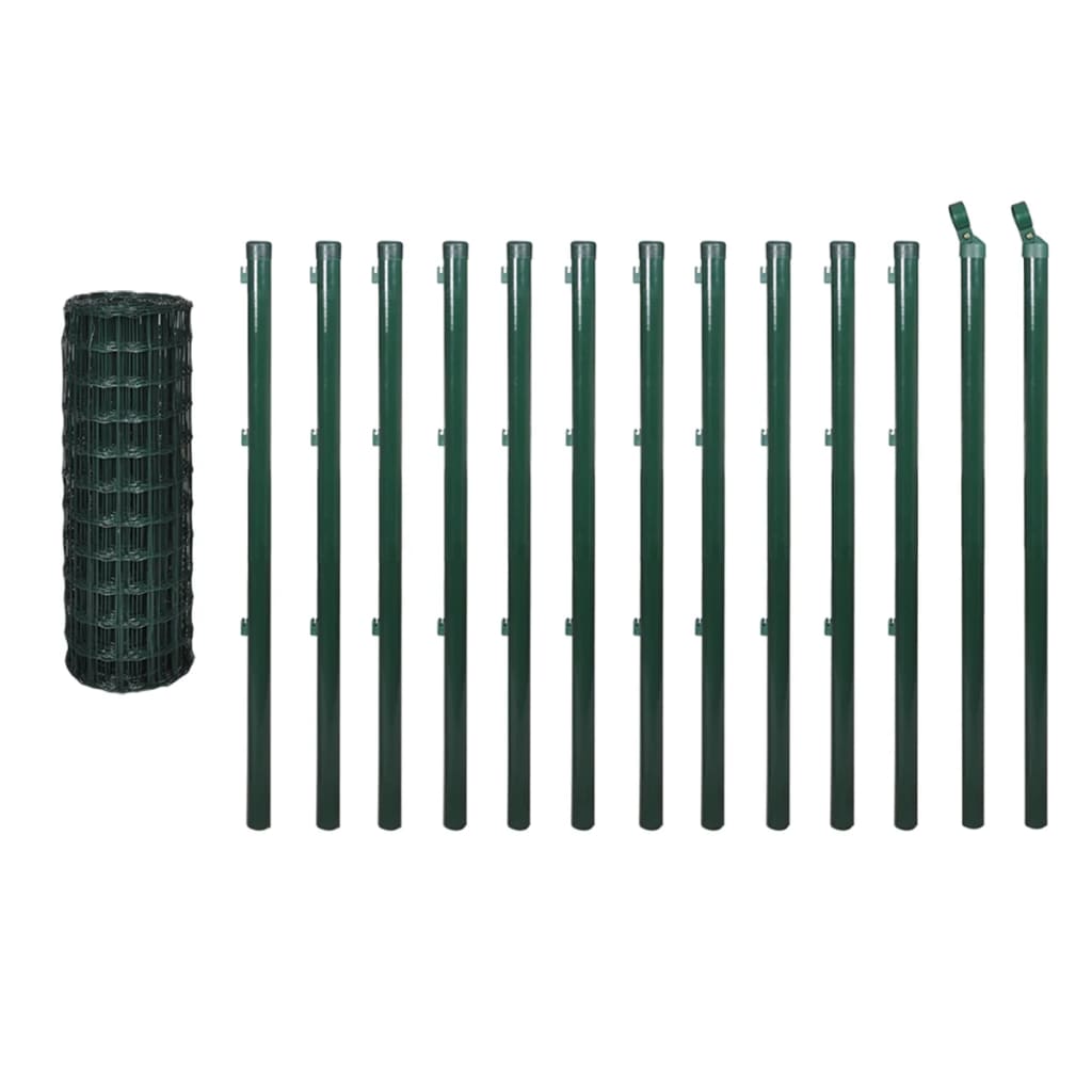 vidaXL Euro gard, verde, 25 x 1 m, oțel