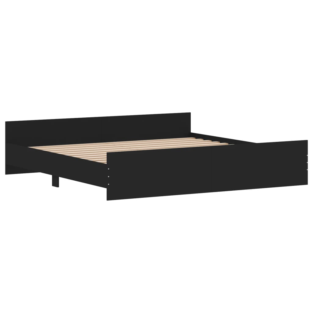 vidaXL Cadru pat cu tăblie la cap/picioare, negru, 180x200 cm