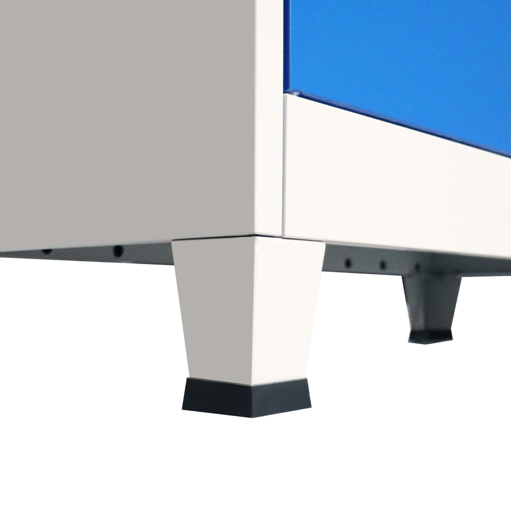 vidaXL Dulap de birou, metal, 90 x 40 x 90 cm, gri și albastru