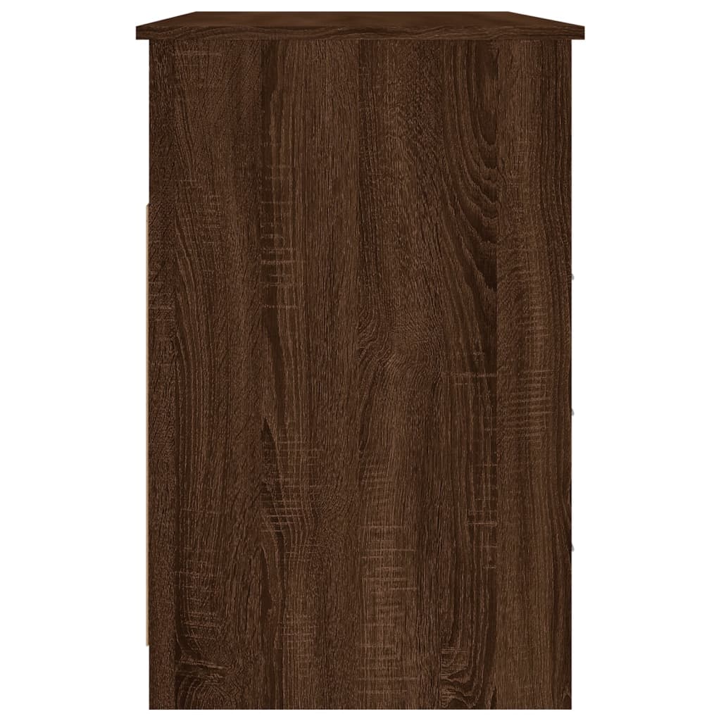 vidaXL Birou cu sertare, stejar maro, 102x50x76 cm, lemn prelucrat