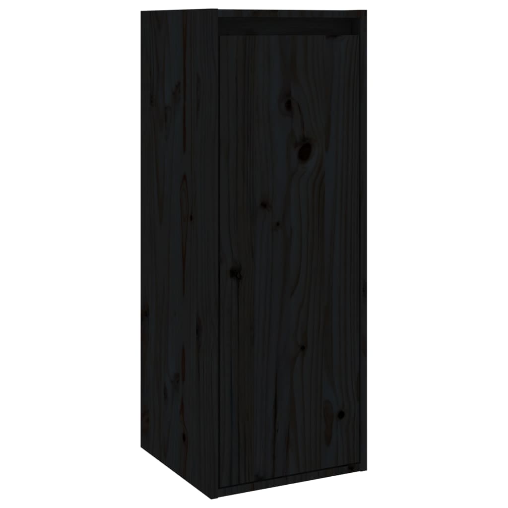vidaXL Dulap de perete, negru, 30x30x80 cm, lemn masiv de pin