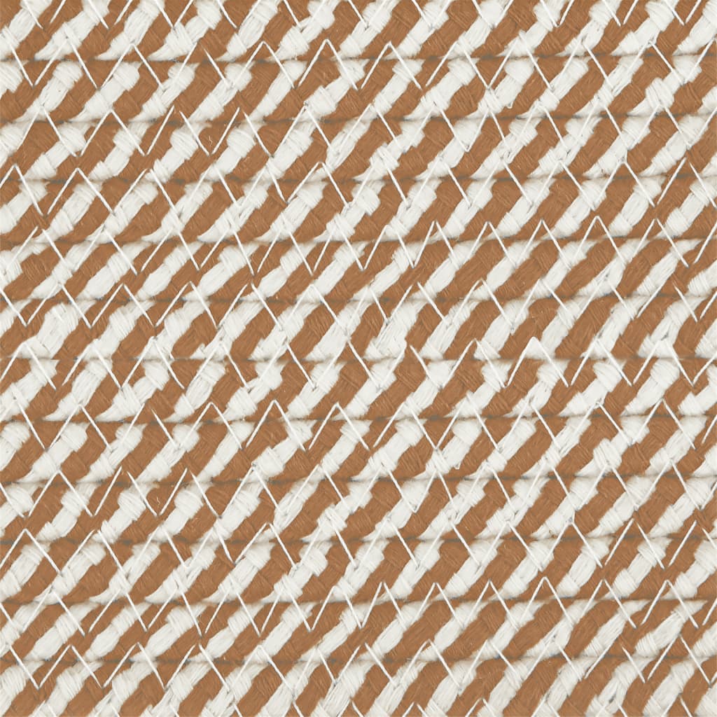 vidaXL Coș de rufe, maro și alb, Ø60x36 cm, bumbac