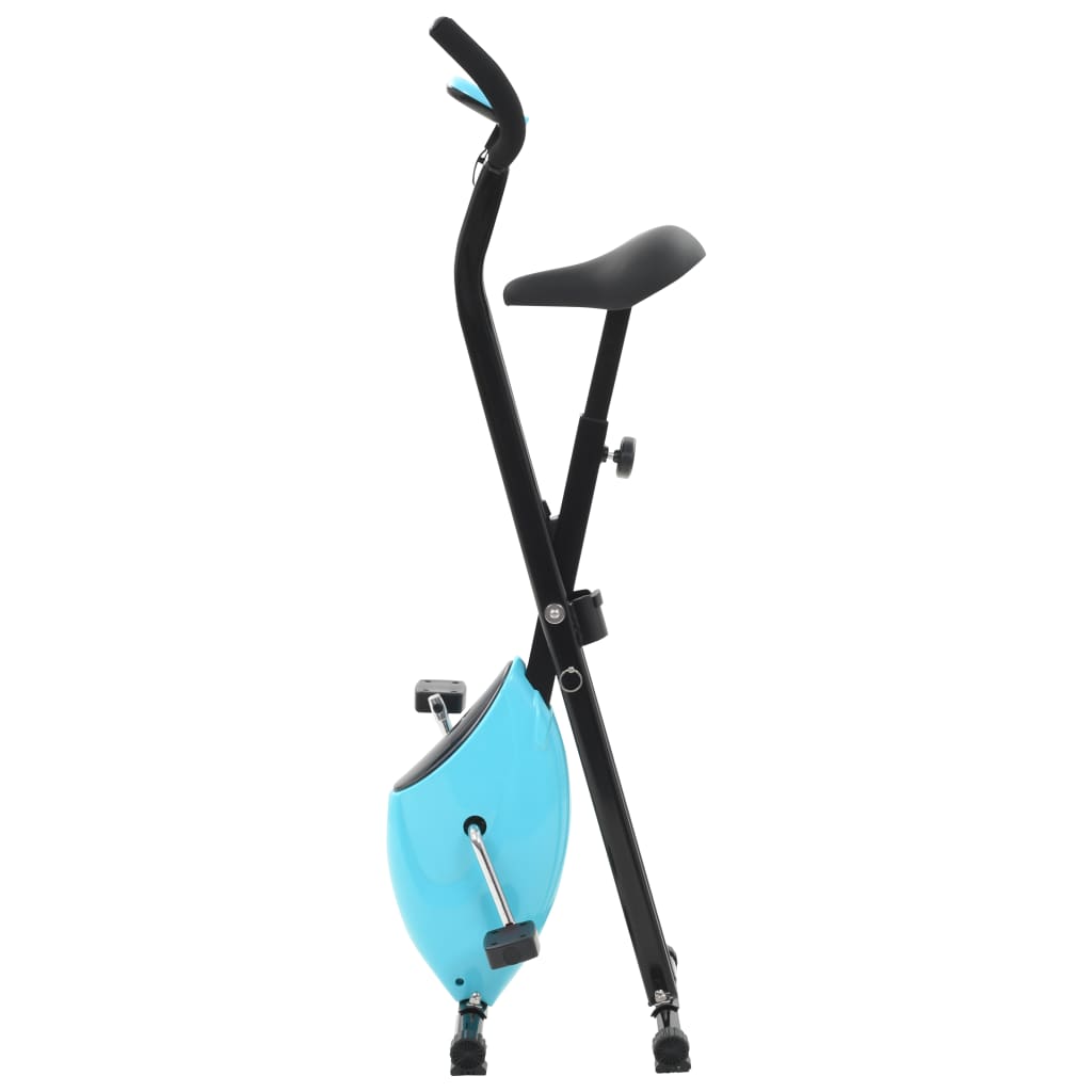 vidaXL Bicicletă fitness X-Bike cu curea de rezistență, albastru