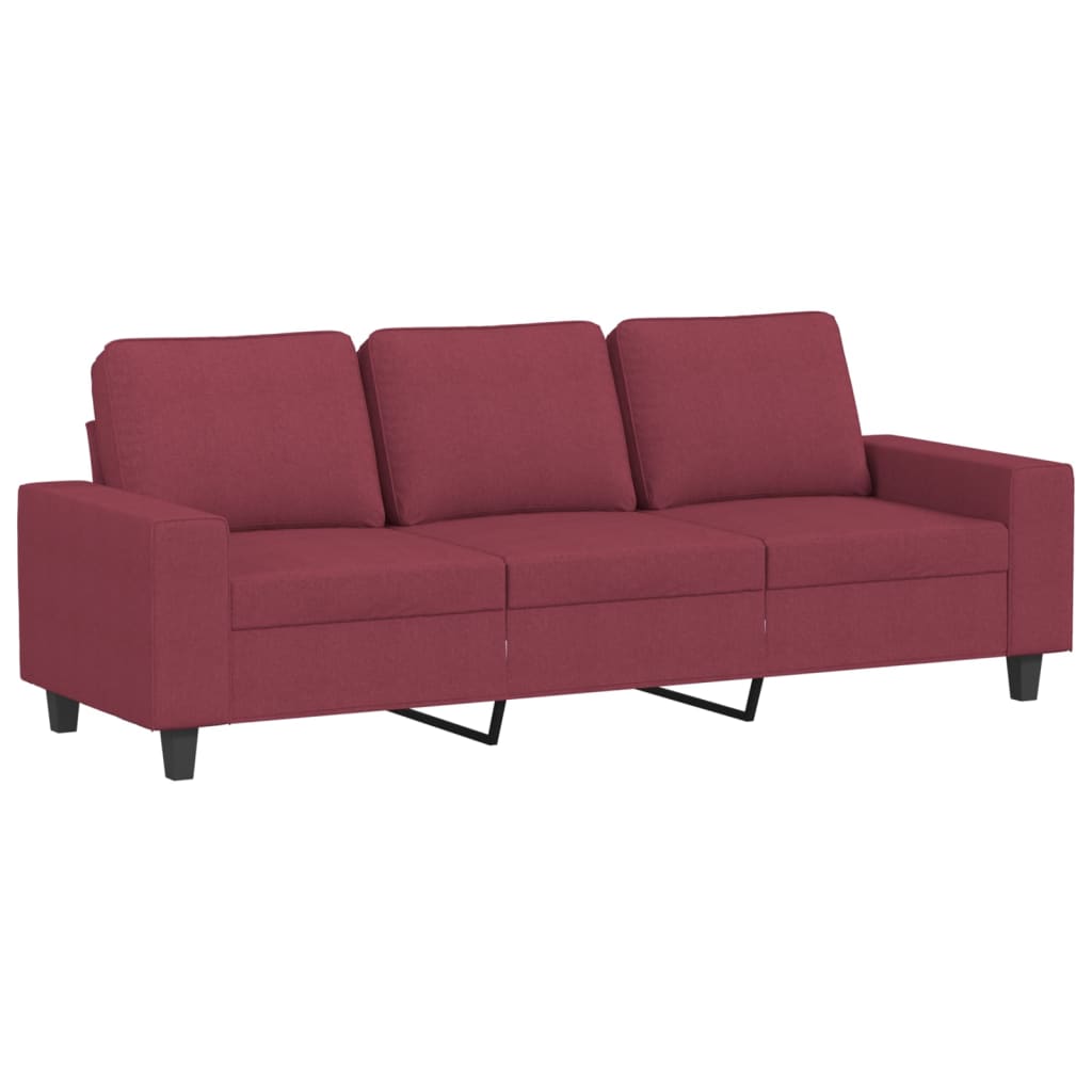 vidaXL Set de canapea, 2 piese, roșu vin, material textil